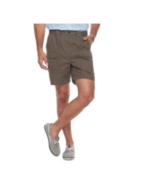 Croft & Barrow Side Elastic 7" Cargo Shorts, Major Brown, size 29